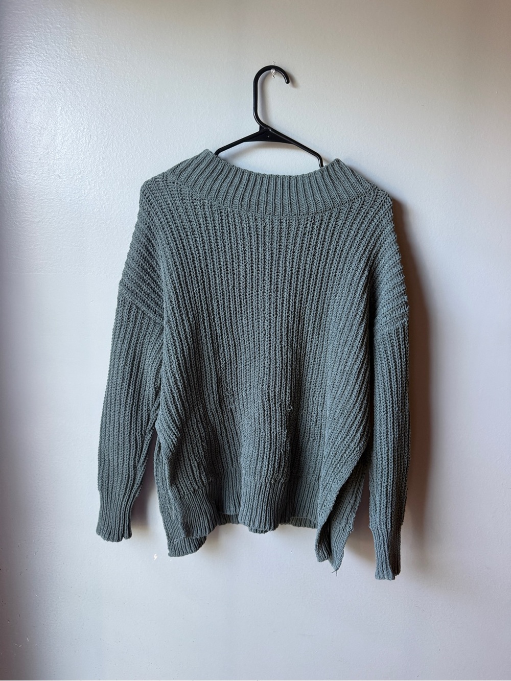 Aerie Sage Green Chunky Knit Oversized Sweater Womenโs XS